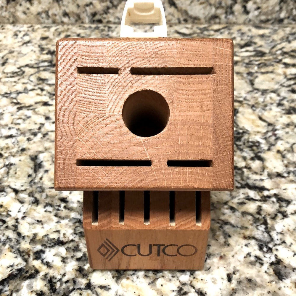 Cutco Essentials Knife Block 10 Slot Stained Wood Made in USA